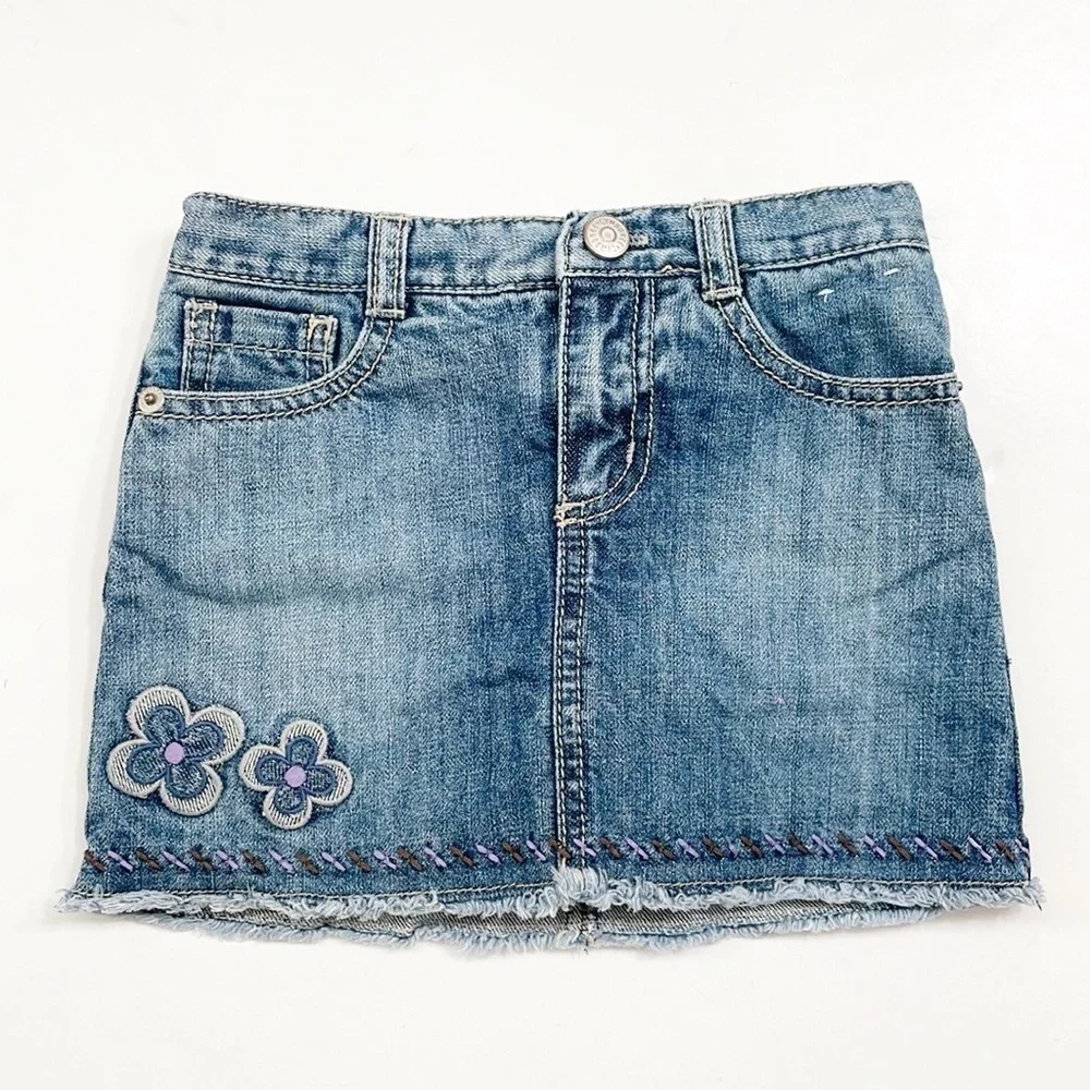 Gymboree toddler girls floral denim skort